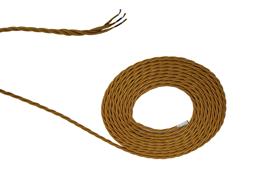 D0667  Cavo 1m Gold Braided Twisted 3 Core 0.75mm Cable
